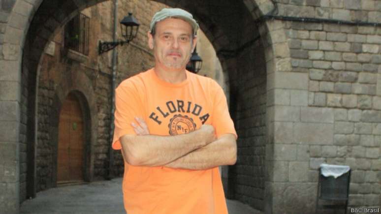 Juan Conejero, 51 anos, morou quatro anos nas ruas de Barcelona