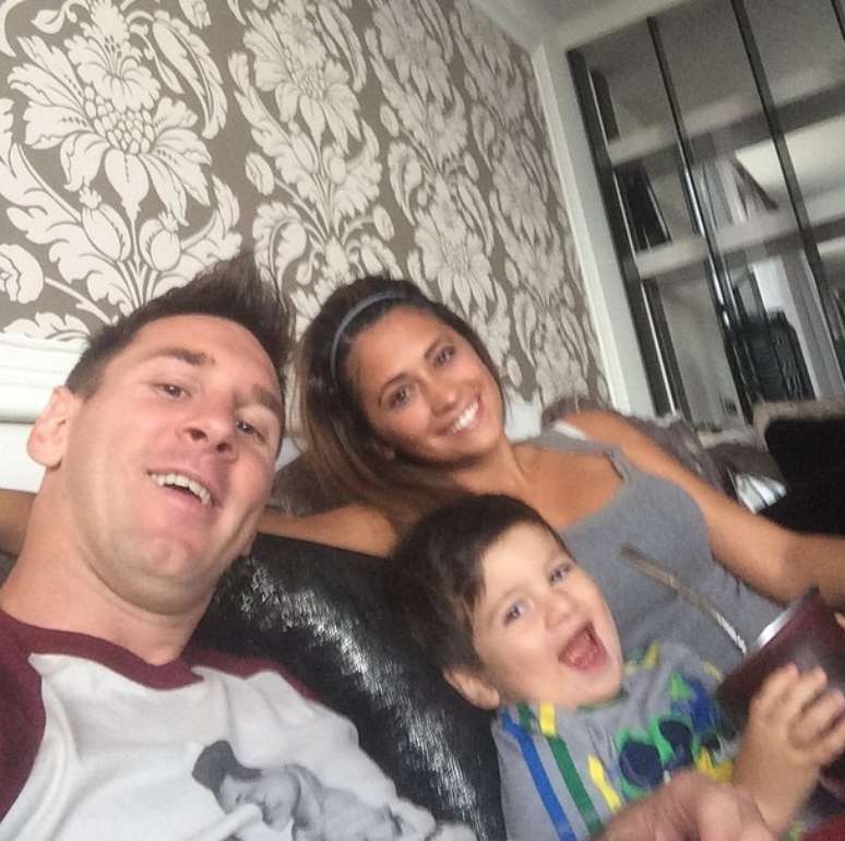 Lionel Messi passa a tarde com a família