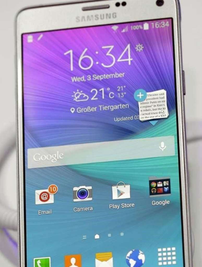 <p>Samsung lançará o Galaxy Note 4 nesta semana na Coréia do Sul e China</p>