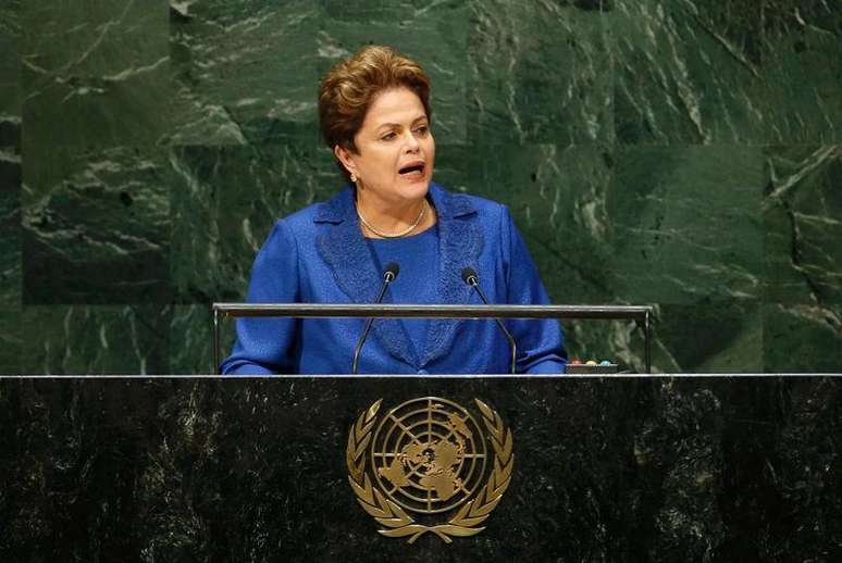 <p>Presidente Dilma Rousseff discursa na Assembleia-Geral da ONU na sede da organização em Nova York.</p>