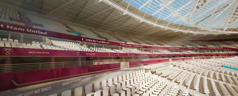 Arquibancadas foram completamente remodeladas para o West Ham