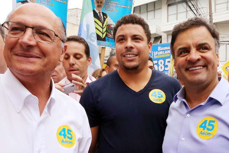 <p>O governador Geraldo Alckmin também participou da campanha neste sábado</p>