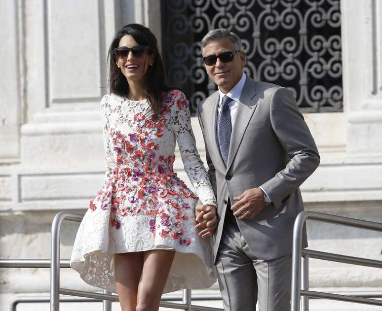 <p>George Clooney e Amal Alamuddin se casaram no sábado (27)</p>