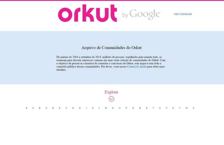 Arquivo de comunidades do Orkut permite ver as comunidades e conversas que existiam