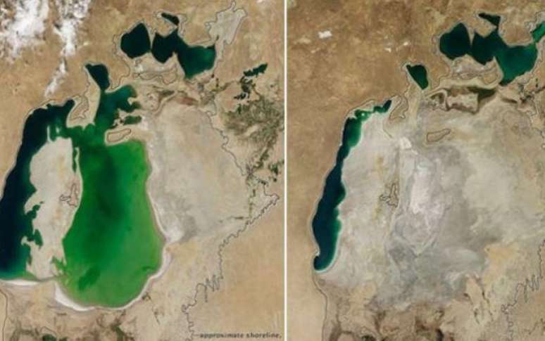 Imagens começaram no início dos anos 2000: em um pouco mais de uma década mostram que a água está quase acabando
