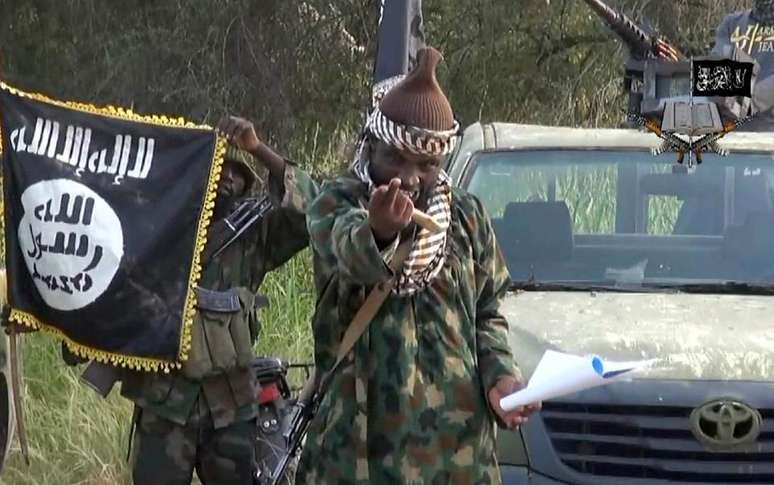 <p>L&iacute;der do grupo terrorista Boko Haram em v&iacute;deo produzido em data n&atilde;o revelada</p>