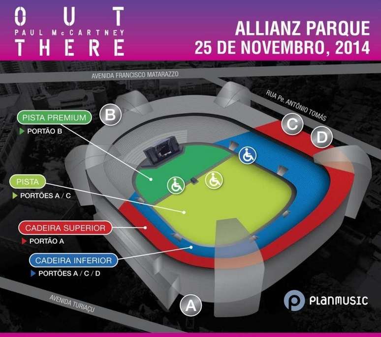 Mapa show de Paul McCartney