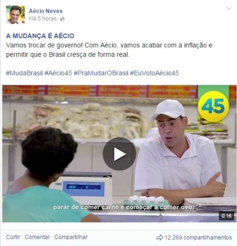 <p>Campanha de Aécio atacou o governo Dilma pela inflação</p>