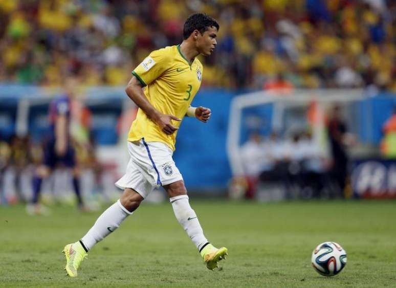 Thiago Silva, durante partida contra a Holanda na Copa do Mundo, em Brasília. 12/7/2014