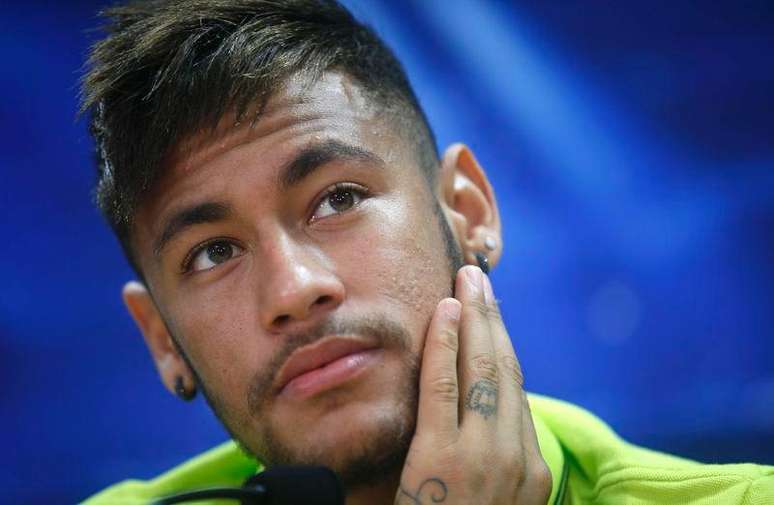 Atacante do Barcelona Neymar em entrevista coletiva em Barcelona. 20/10/2014