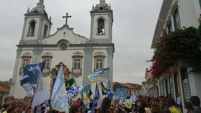<p>Solar dos Neves, no centro histórico de São João del Rey, onde o candidato deu entrevista coletiva</p>