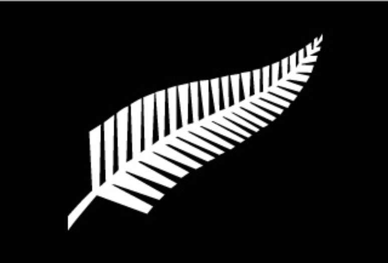 <p>A bandeira preta com uma planta prateada, semelhante &agrave;&nbsp;usada pela sele&ccedil;&atilde;o nacional de rugby, os "All Blacks"</p>