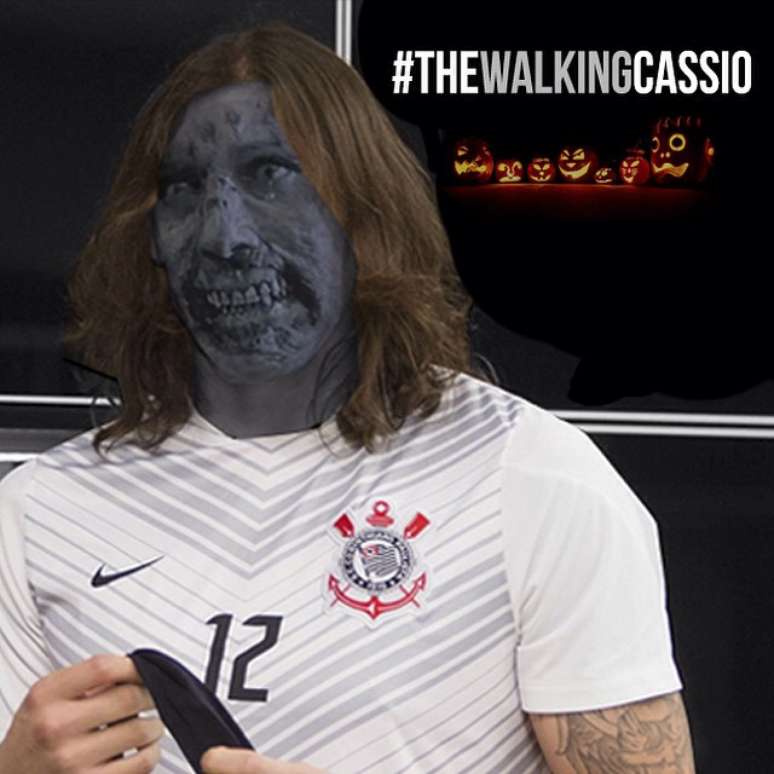 <p>"The Walking Cássio" é a brincadeira do Corinthians, em referência à série sobre zumbis "The Walking Dead"</p>