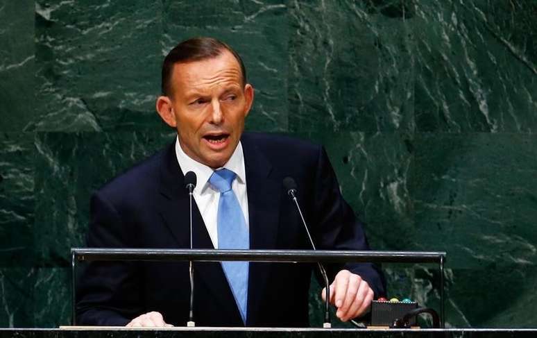 <p>O primeiro-ministro da Austr&aacute;lia,&nbsp;Tony Abbott,&nbsp;discursa durante a Assembleia&nbsp;Geral das Na&ccedil;&otilde;es Unidas, em Nova York, em 25 de setembro</p>