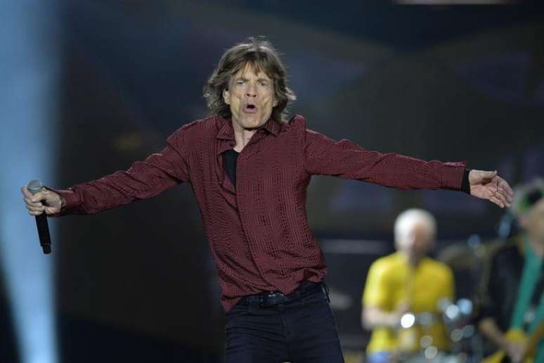 Cantor da banda Rolling Stones, Mick Jagger, durante apresentação em Estocolmo, na Suécia. 1/06/2014.