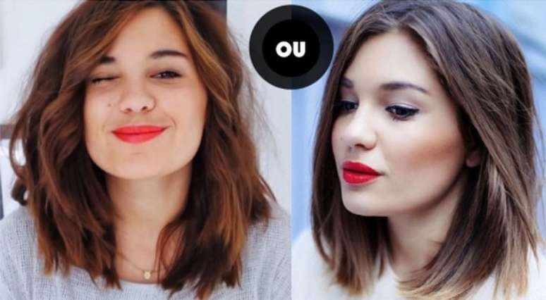 É possível brincar com o long bob, alternando entre o liso e o ondulado  