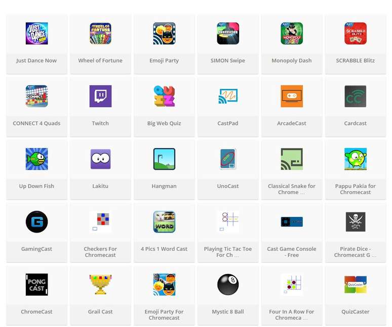 Lista de jogos e aplicativos pode ser encontrada no site do Google Chromecast