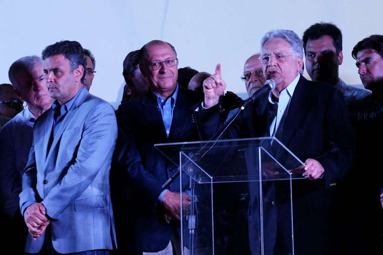 O ex-presidente Fernando Henrique Cardoso discursa em evento do PSDB em São Paulo