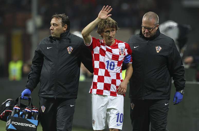 <p>Luka Modric sofreu lesão em duelo pela Croácia</p>