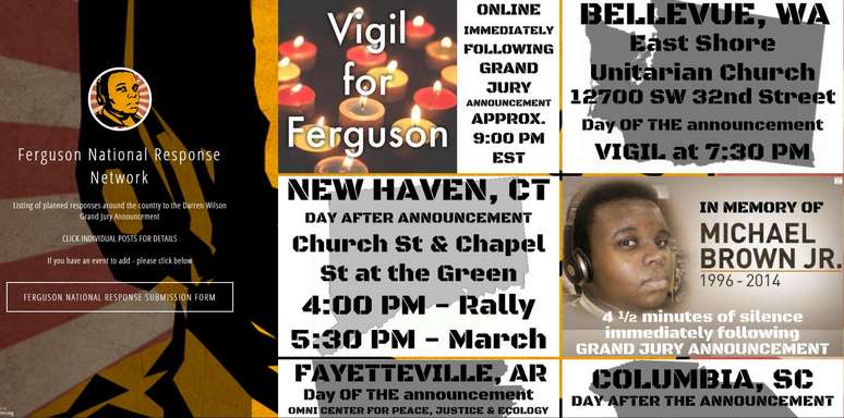 Página traz cards com informações de protestos, homenagens e outras que envolvem casos de jovem negro morto