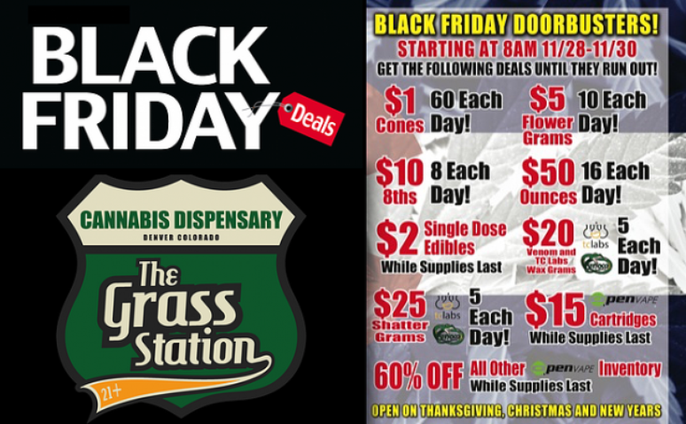 Propaganda da loja Glass Station, em Denver, que quer dobrar as vendas na "Green Friday"