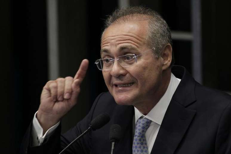 <p>Senador Renan Calheiros durante elei&ccedil;&atilde;o do presidente do Senado em Bras&iacute;lia, em fevereiro de 2013</p>