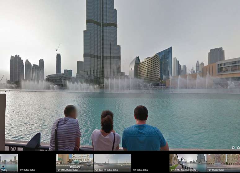 Edifício Burj Khalifa, na visão da rua do Google Street Views 