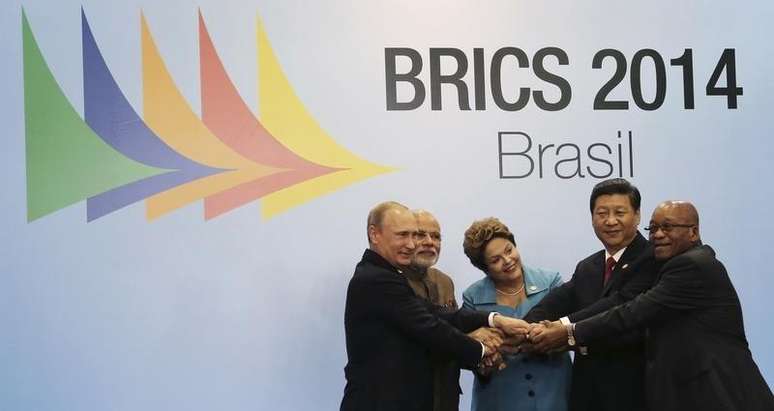 <p>Líderes dos países que formam o grupo Brics em cúpula em Fortaleza</p>