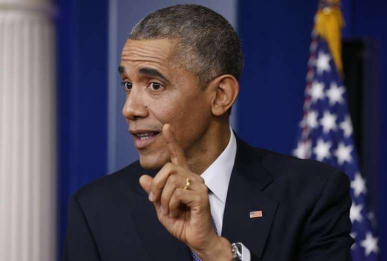 Presidente dos Estados Unidos, Barack Obama, durante entrevista coletiva na Casa Branca, em Washington. 19/12/2014