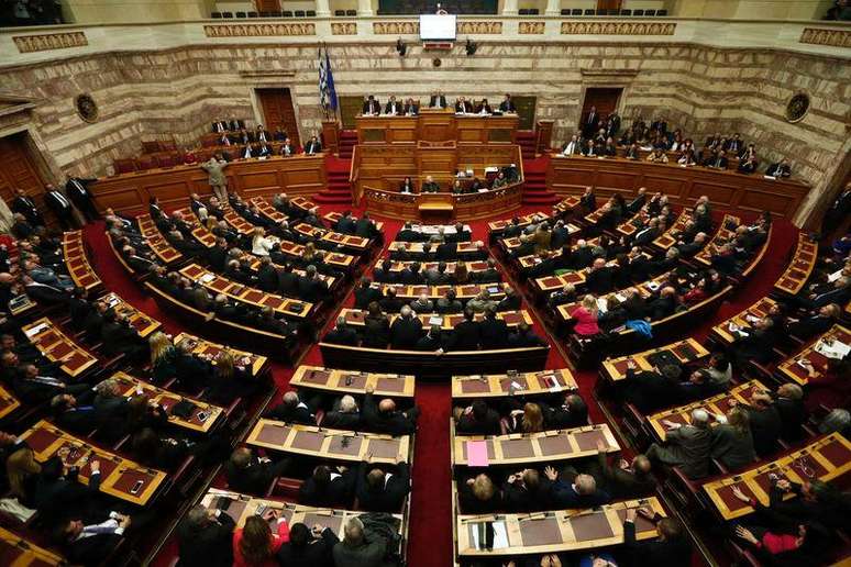 Vista geral do Parlamento da Grécia. 17/12/2014