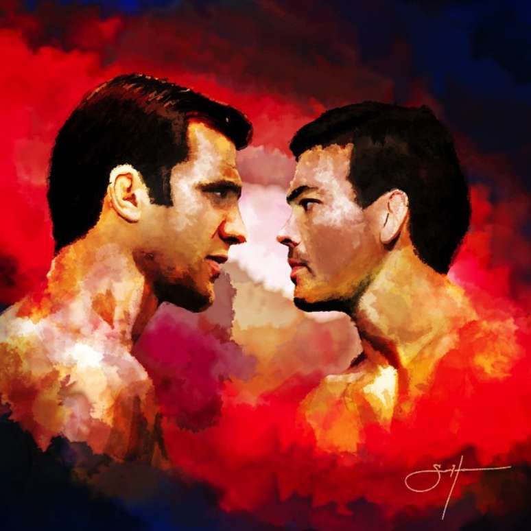 Rockhold já ganhou até uma ilustração em que aparece encarando Lyoto