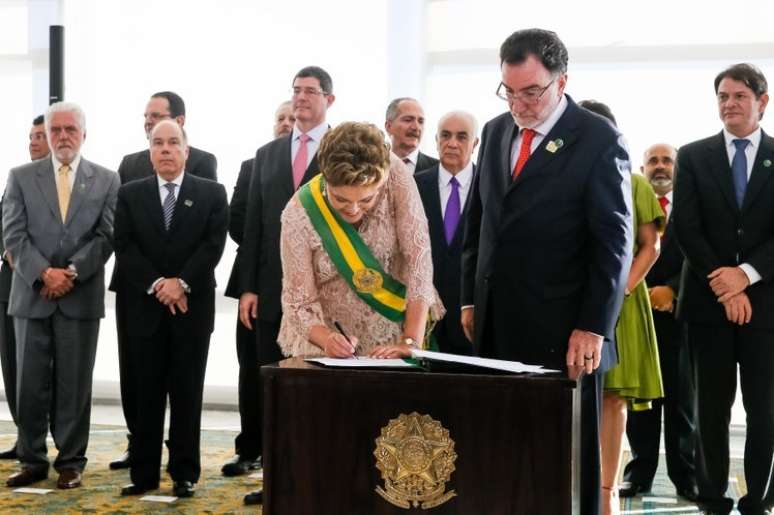 Ministro do Desenvolvimento Agrário, Patrus Ananias, durante cerimônia de posse