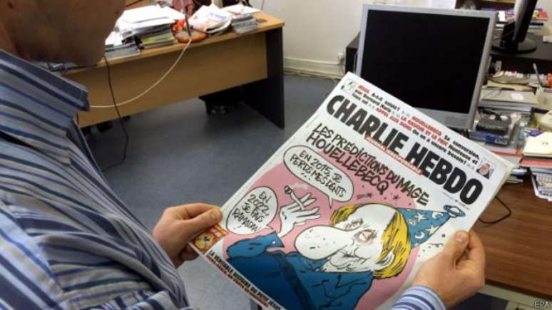 <p>Capa da revista Charlie Hebdo</p>