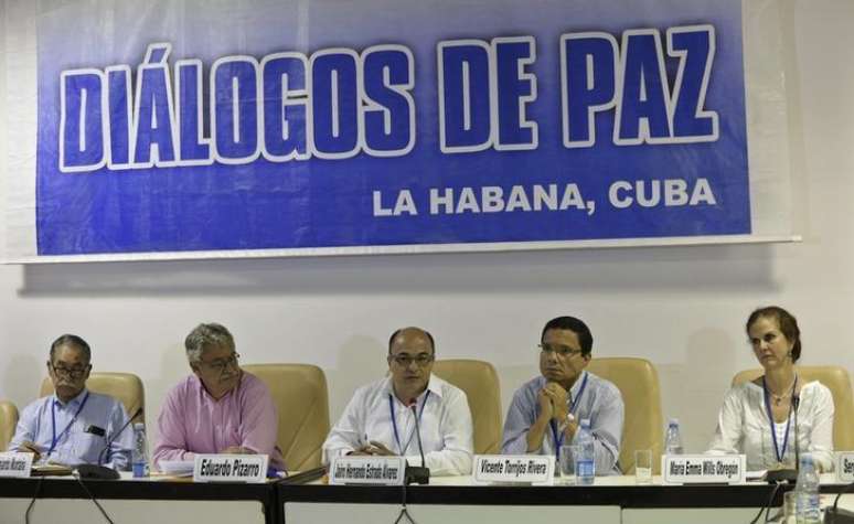 Comitê de paz instalado pelo governo da Colômbia e as Farc em Havana, Cuba, em agosto do ano passado. 21/08/2014