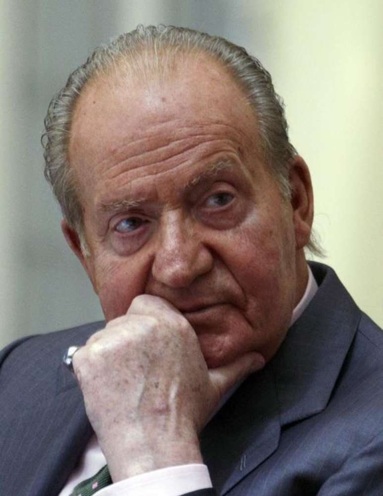 O então rei da Espanha Juan Carlos participa de evento em palácio de El Pardo, nos arredores de Madri. 13/06/2014