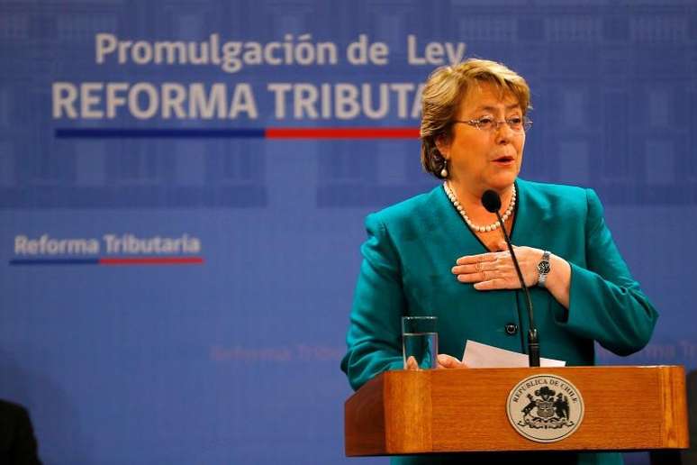 <p>Presidente Michelle Bachelet, em ceremônia realizada em Santiago, no dia 26 de setembro de 2014</p>