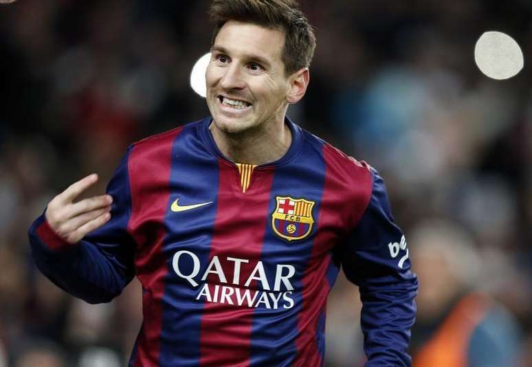 Messi, do Barcelona, comemora gol contra o Atlético de Madri pela Copa do Rei, no estádio Camp Nou, em Barcelona, na Espanha, nesta quarta-feira. 21/01/2015