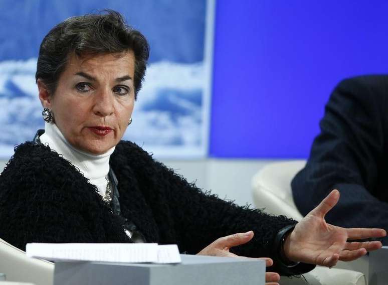 Secretária-executiva da ONU para mudanças climáticas, Christiana Figueres, durante evento em Davos, na Suíça, nesta quinta-feira. 22/01/2015