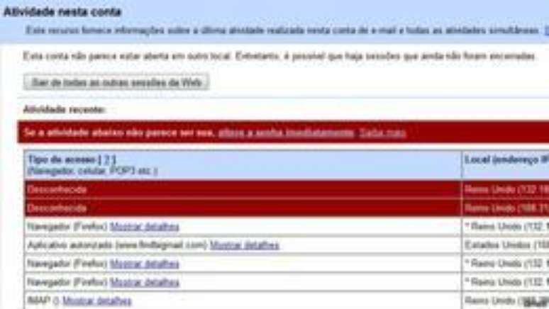 P&aacute;gina do Gmail