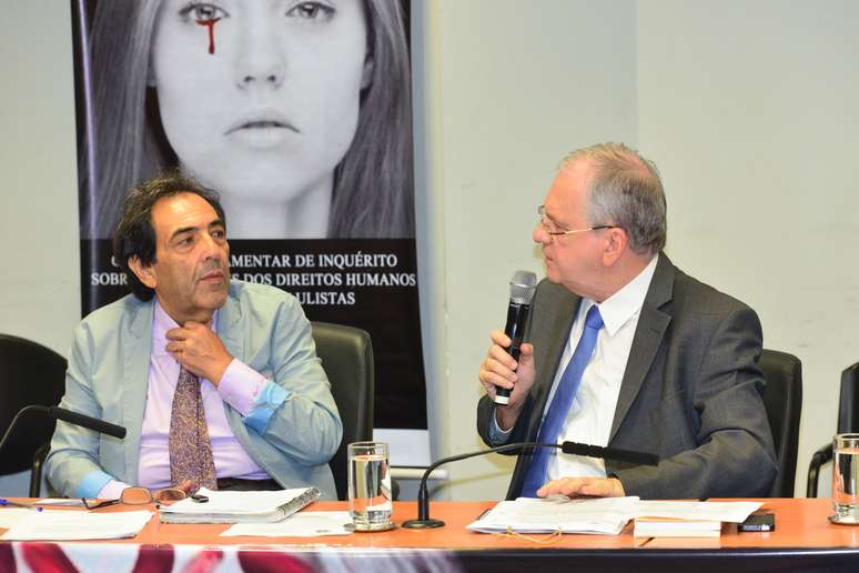 O deputado Adriano Diogo (PT-SP), presidente da CPI do Trote, e Marco Antonio Zago, reitor da USP