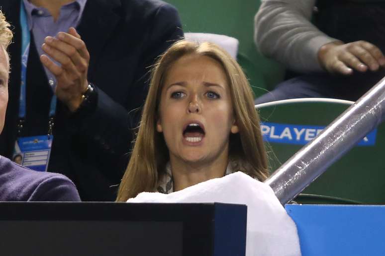 <p>Kim Sears foi flagrada "soltando os cachorros" contra Tomas Berdych</p>