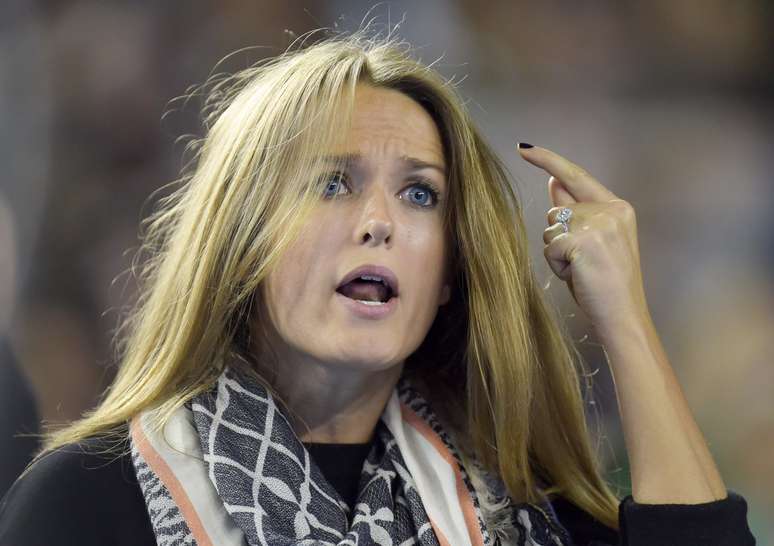 <p>Kim Sears costuma viver os jogos de seu noivo, Andy Murray</p>
