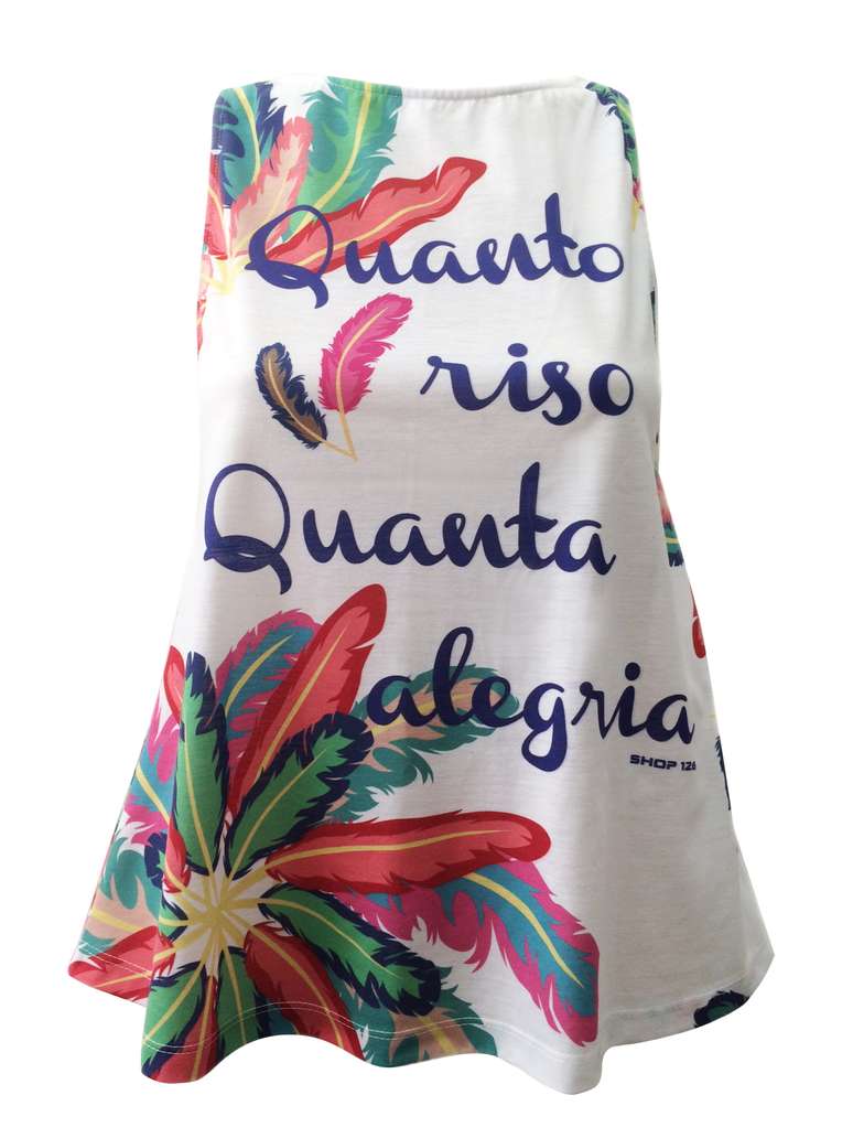 Op&ccedil;&atilde;o com frase de Carnaval, da Shop 126. Pre&ccedil;o: R$ 98. Informa&ccedil;&otilde;es: (21) 2511-1399