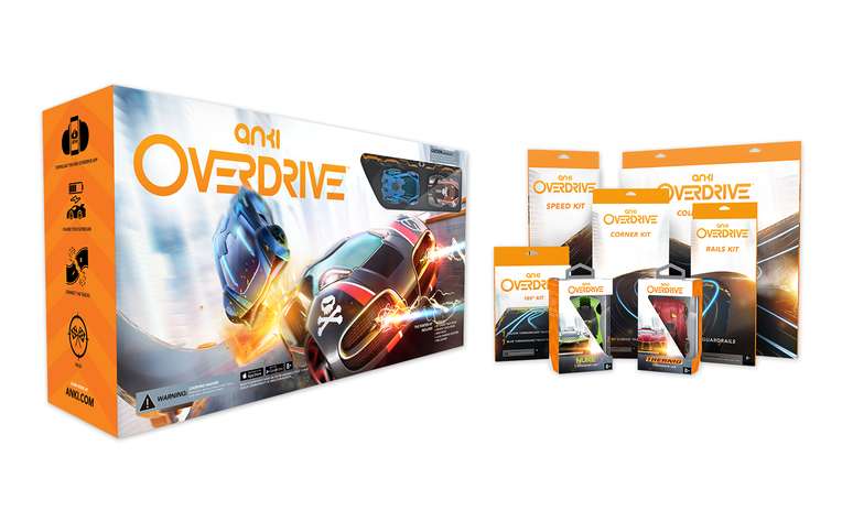 Kit inicial do Anki Overdrive possui dois carros e dez pistas, o suficiente para construir oito autódromos