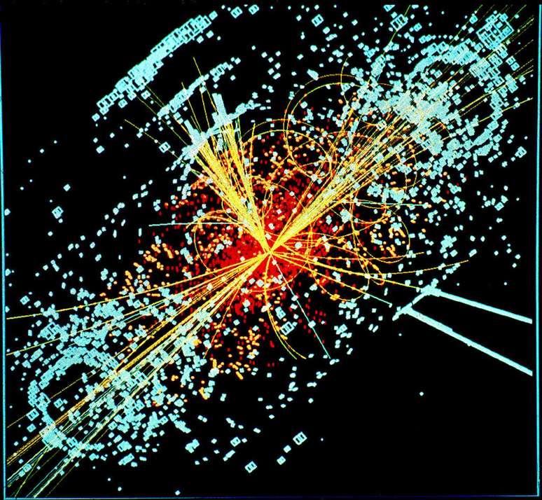 <p>Também chamada de "Partícula de Deus", o Bóson de Higgs foi propostopara explicar a origem das massas das partículas pelo físico Peter Higgs. Ele sugeriu que todas as partículas não possuíam massa logo após o Big Bang</p>