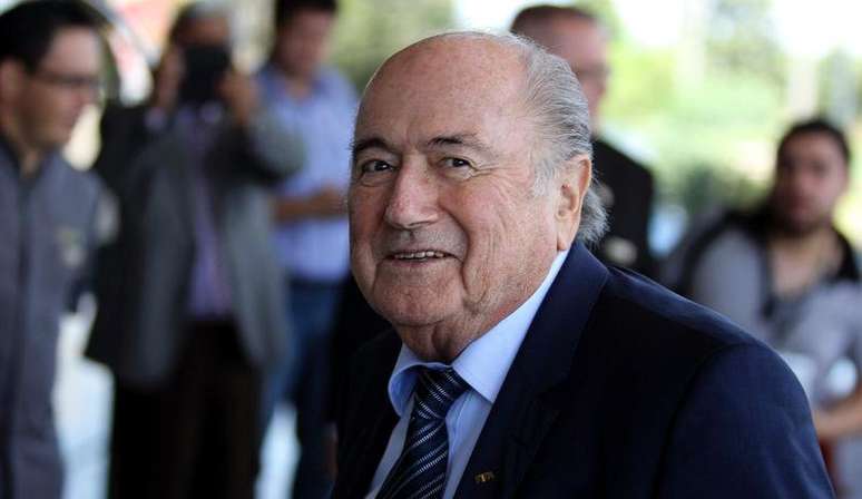 <p>Presidente da Fifa, Joseph Blatter, em Luque</p>