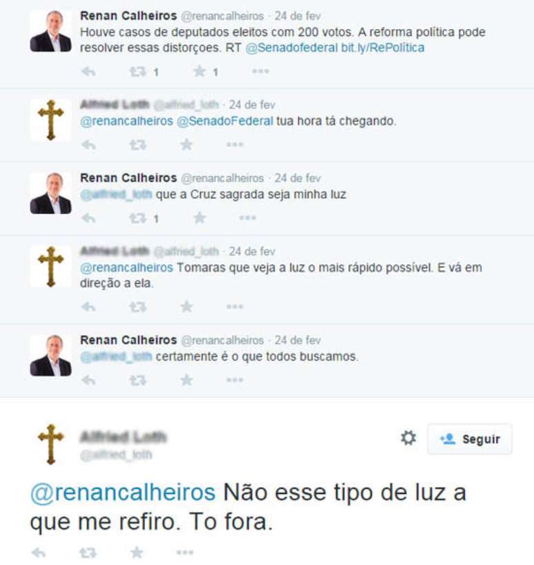 Renan e Cunha esbanjam simpatia. Pelo menos no Twitter