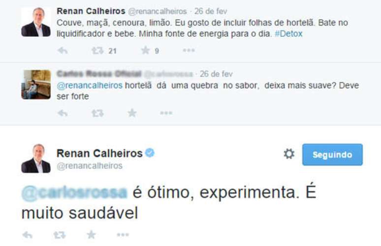 Renan e Cunha esbanjam simpatia. Pelo menos no Twitter