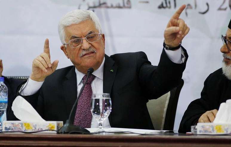 O presidente palestino, Mahmoud Abbas, durante encontro do Conselho Central da Organização para a Libertação da Palestina (OLP), em Ramallah, na Cisjordânia, na quarta-feira. 04/03/2015