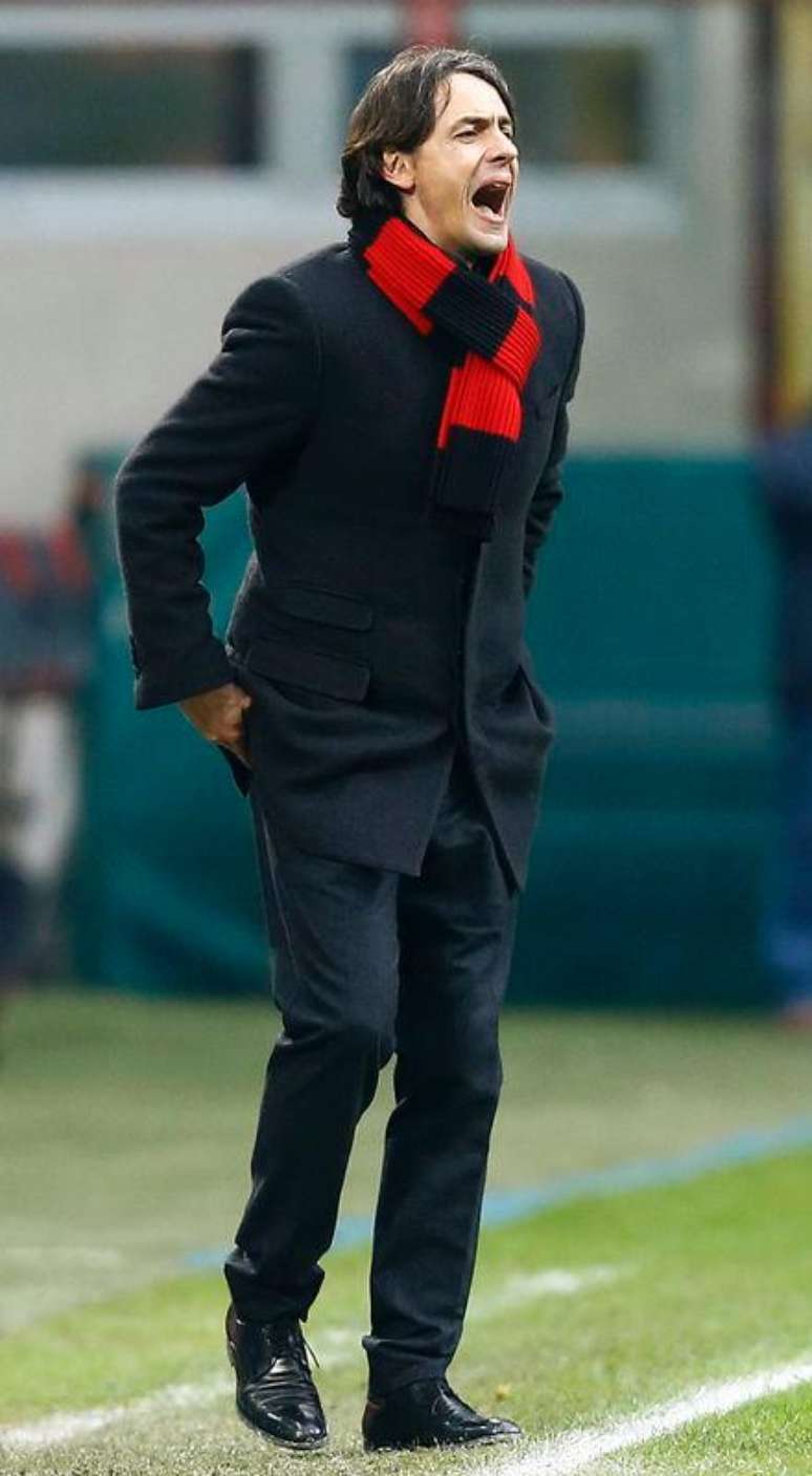 Técnico do Milan, Filippo Inzaghi. 15/02/2015